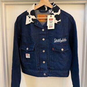 Levi's Toy Story Blue Denim Jacket with Black and White Pattern